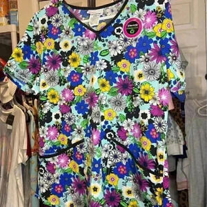 Floral Scrub Top NEW-Small